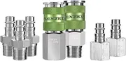 Flexzilla Pro High Flow Coupler & Plug Kit (7 Piece), 1/4" Body, 3/8" NPT - A53657FZ