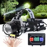 Rechargeable LED Headlamp 120000 Lumens Super Bright Headlamp Flashlight with...
