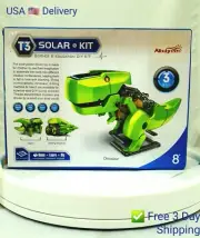 Toy Solar Kit: STEM Toy T3 Solar Kit Science & Education DIY Kit 3 in 1 Dinosaur