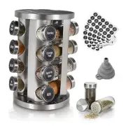 Rotating Spice Rack Organizer with 16 Empty Imitation marble pattern-16jars