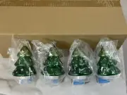 (4) BATH AND BODY WORKS CHRISTMAS WALLFLOWER LIGHT, FOUR TREES W/ STAR CUTS XMAS