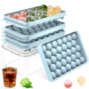 Ice Cube Tray with Lid and Bin – Round Ice Cube Trays for Freezer, BPA-Free F...