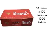 1000 x Memphis Empty Cigarette Tubes King Size 100 Per Box 10 Boxes