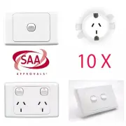 BULK LOT 10A Amp 240V Double Power Point Electric Wall Socket outlet GPO switch