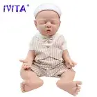 17'' Soft Silicone Reborn Doll Handmade Silicone Boy Eyes Closed Doll