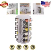Elegant Rotating Spice Rack Set - 20 Jars & 340 Labels for Ultimate Organization