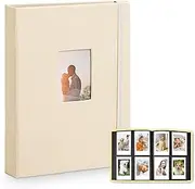 Lejapwat 208 Pockets Photo Albums, Linen Cover Polaroid Photo Albums for Fujifilm Instax Mini 7s 8 8+ 9 25 26 50s 70 90, 3-Inch Film (Beige)