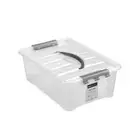 2 x Small Clip Lock Storage Box w Carry Handle 36x24CM Plastic Container Tub Bin