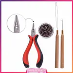 HAIR EXTENSION TOOL KIT WITH PLIERS PULLING HOOK 200PCS MICR