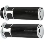 Arlen Ness 07-302 Fusion Chrome Slot Track Hand Grips for Harley Electronic TBW