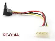 Right-Angle 6in 15-Pin SATA Power to 4-Pin Molex Internal Power Cable, PC-014A