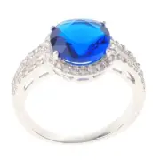 Silver Tone Copper Metal Rhodium Plated Ring With Cubic Zirconia JWZ1396-SBU6