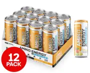 12 x Optimum Nutrition Essential Amino Energy + Electrolytes Sparkling Hydration Drink 355mL - Mango Pineapple Limeade