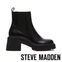 在飛比找momo購物網優惠-【STEVE MADDEN】TACTIC 皮革粗跟短靴(黑色