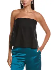 Milly Solid Strapless Linen-Blend Top