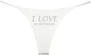 [NE Beauty] I Love My Boyfriend Women's Thong White (Pack of 1)