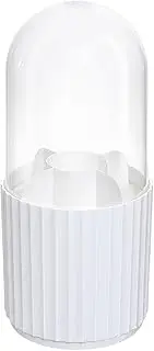 YRTUOP Cosmetic Brush Holder 360° Cosmetic Brush Organizer Nonslip 5 Slot Makeup Brushes Cup Pen Holder With Dustproof Clear Lid