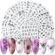 Labymos 40pcs Nail Sticker with Flower Patterns for Nail Art Decoration DIY Decals Mani Set Women & Kids Nail Beauty