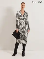 Phase Eight Black Gina Geo Wrap Dress (F41903) | $254