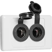 L1037 Caravan Dual 12V Wall Plate 2X 12V Sockets CARAVAN DUAL 12V WALL PLATE