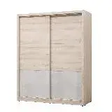 在飛比找遠傳friDay購物優惠-唯熙傢俱 奧里橡木白5X7尺滑門衣櫃(衣櫥 衣櫃 滑門衣櫥 