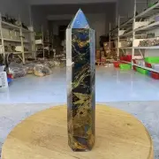 710g WOW! Natural Rare Pietrsite Crystal Obelisk Quartz Tower Point Healing