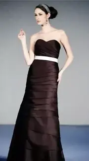 Saison Blanche Bridesmaid Formal Cocktail Prom Party Dress Gown Brown Size 10