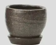 Studio McGee NEW Jaycee Black Pot Small Mini Ceramic Planter
