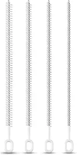AUMA Straw Cleaner Brush Set 4-Pack, 10-Inch & Multi-Diameter for Sippy Cup, Water Bottle and Tubes, Drinking Straws, Full Bristle Coverage, Large Grip Handle
