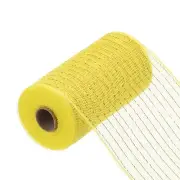 6 Inch Glitter Poly Burlap Mesh for Wreath Ribbon 10 Yard Yellow & Light Gold