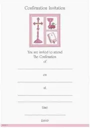 Simon Elvin Confirmation Invitations (Pack of 20) (UK Size: One Size) (White/Pink)