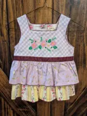 NWT Sz 6 Matilda Jane Enchanted Garden Prudence Gingham Tunic Top