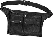 VICASKY Hairdressing Pouch Waist Bag for Scissors and Hair Cutting Tools Multi Functional Canvas Barber Tool Holder with Leopard Print Design
