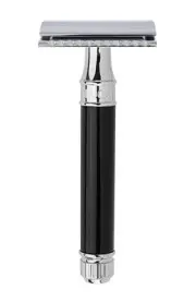 Edwin Jagger Imitation Ebony, Chrome Plated Safety Razor (DE86-BL)