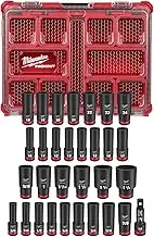 Milwaukee 49-66-6806 SHOCKWAVE Impact-Duty 1/2 in. Drive Metric and SAE Deep Well Impact PACKOUT Socket Set (31-Piece)