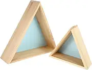GLSTOY 2pcs Rustic Wooden Wall Shelf Living Room Storage Holder Wall-Mounted Storage Rack Home Decor