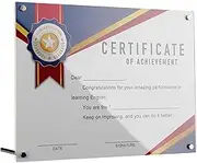 FUNOMOCYA Luxury Acrylic Certificate Frame Square Picture Easel Modern Design Tabletop or Wall Mount