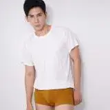 在飛比找遠傳friDay購物優惠-【遊遍天下】MIT台灣製男款彈性涼感透氣內褲 四角褲 金黃(