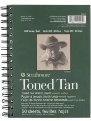 TWO Strathmore 400 Series Sketch Pad, Toned Tan, 5.5x8.5 inch, 50 Sheets Artist