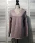 Ella Moss Knit Top Women's Large Mauve Silky Soft Long Sleeve V-neck Pullover