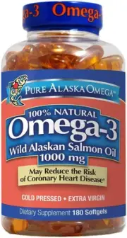 Pure Alaska Omega-3 Wild Alaskan Salmon Oil 1000mg Softgels 180-Count