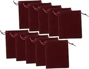 Ipetboom 10pcs Small Flannel Drawstring Bags for Jewelry Cute Pouches for Rings Earrings Party Favors Durable Portable Storage for Weddings Holidays
