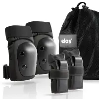 在飛比找momo購物網優惠-【Elos 都會滑板】Elos 專業運動護肘護掌組(滑冰滑板