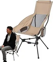Jeruytgh Folding Chairs for Outside,Outdoor Garden Moon Chair | Foldable Ultra Light Compact Seat with Head Support for Travel Picnic Hiking Beach Fishing