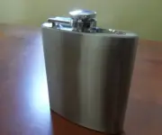 New "Liquid Courage" Stainless-Steel Pocket Purse Flask 6 oz Whiskey Gin Liquor