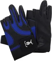 Outanaya 1 Pair Fishing Gloves for Men and Women Slip Neoprene Gloves with Luminous Pattern for Outdoor Fishing and Kayaking Three Finger Design for Easy Handling Saltwater Resistant