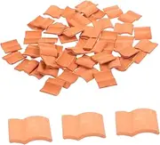 50pcs Simulated Brick Small Bricks for Garden Fake Brick Sand Table Roof Tiles Model Roofing Tiles Mini Roof Tiles Models Micro Landscape Roof Tiles DIY Miniature Roof Tiles Clay