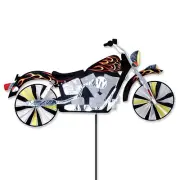 Motorcycle w/ Flames Staked Wind Spinner with Pole & Ground Mount 37 - PR 25962