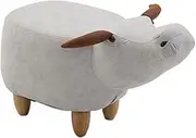 SHTFFW Children's Adult Footstool Rest Seat, Animal Cow Footstool, Solid Wood Shoe-Changing Stool, Animal Furniture, Furniture Dwarf Chair (69 * 37cm) (Color : White)