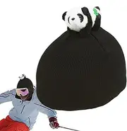 Acunny - Animal Shape Snow Ski Helmet Cover, Animal Shaped Plush Decorative Cover, Flexible Snowboard Helmet Cover | Chunky Panda Knit Hat Decoration,